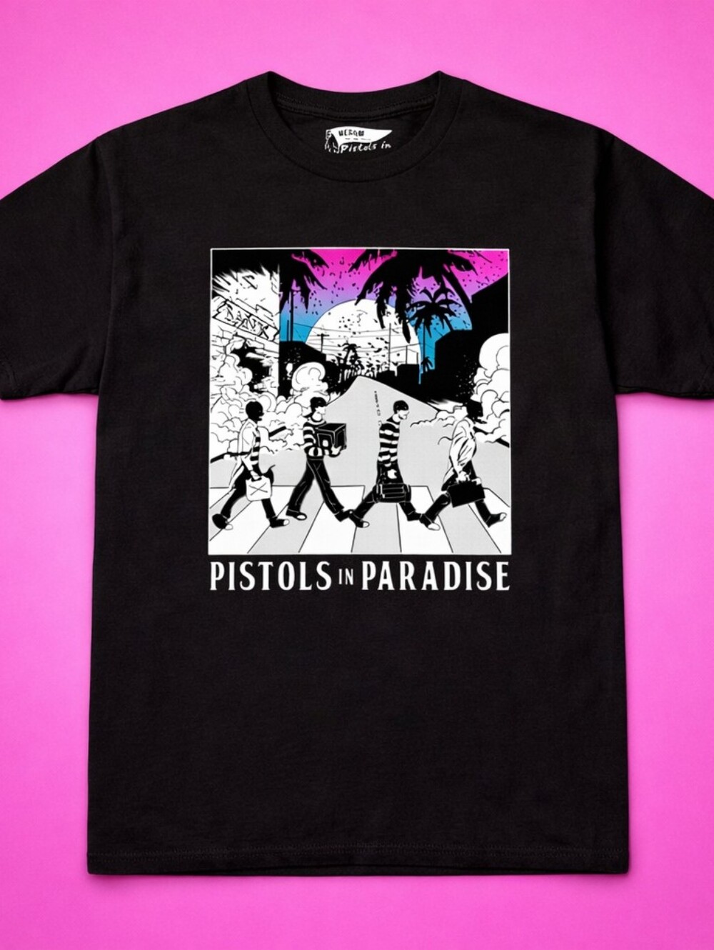 Pistols In Paradise Streetles TShirt Underground Streetwear Flip of The Beatles